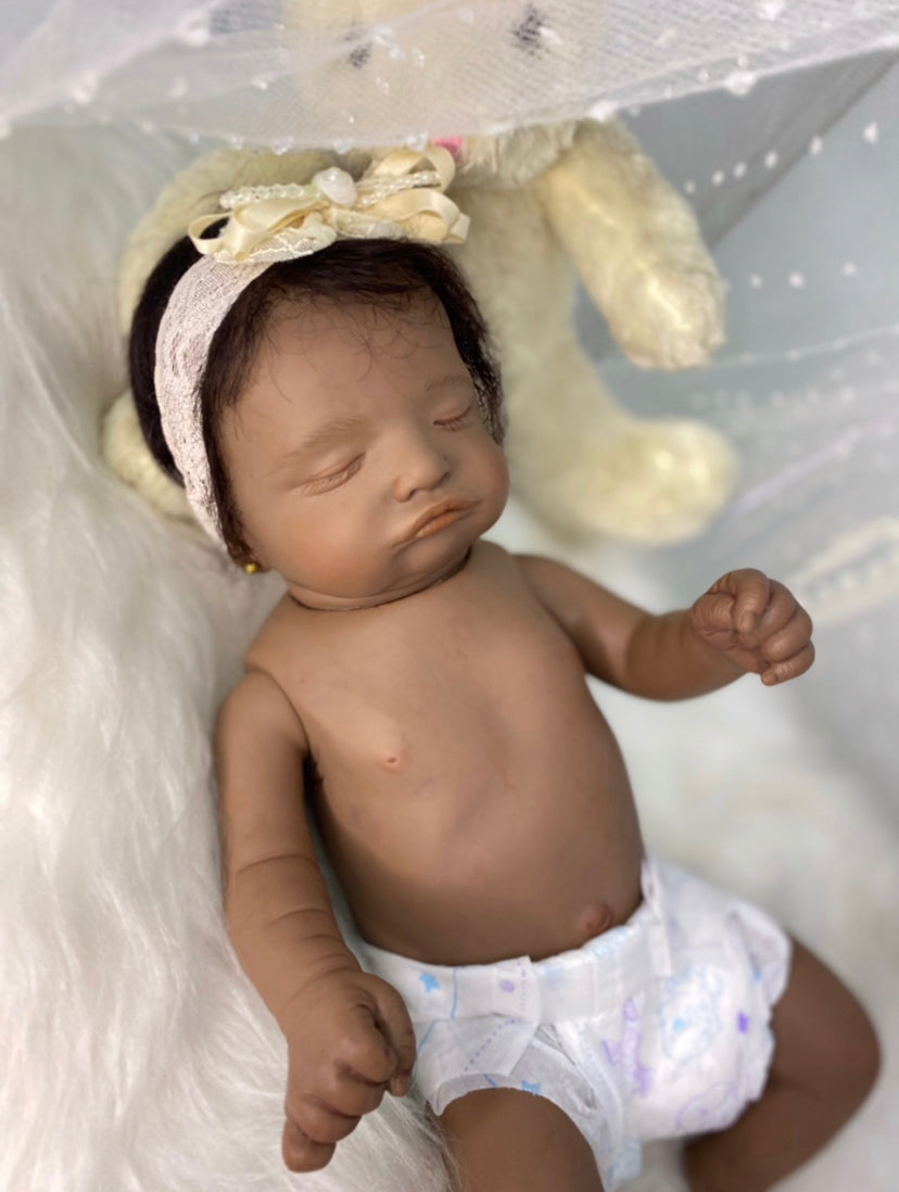 Bebê Reborn kit Rosalie Cabelo Pintado